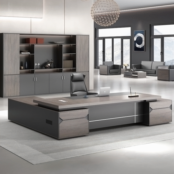Modern Office Furniture Mfc Wood Office Table Boss Manager Ceo Executive L Shaped Desk Workstation