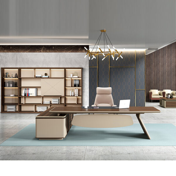 Executive Table L Shape Melamine Manager Table Executive Office Modern Desk - 图片 6