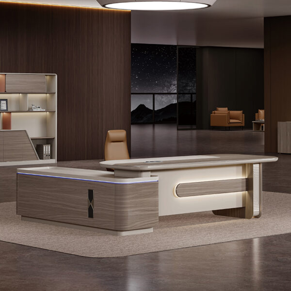CEO L Shaped Office Furniture Modern Wooden Boss Office Table Desk Manager Executive Office Desks - 图片 6