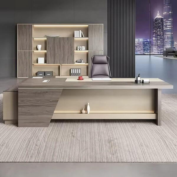 Best Selling Office Desk 2.4m Modern L-shape Executive Desk for Ceo Office Furniture Commercial Furniture - 图片 6