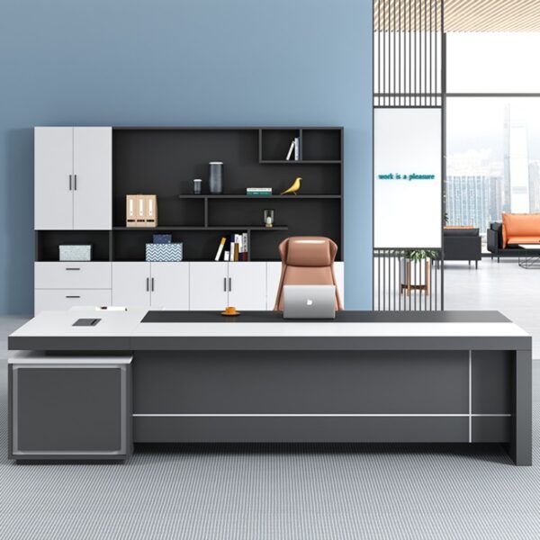 Luxury Wooden Long Steel Legs  Working Desks Adjusdesk Height for Ceo Office Furniture Desk - 图片 6