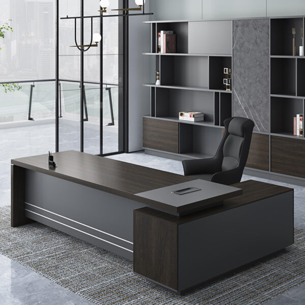 Modern Luxury Office Furniture Ceo Boss Executive Mdf Computer Table L Shaped Office Desk