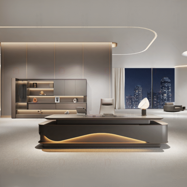 Luxury CEO L Shaped Office Furniture Modern Wooden Boss Office Table Desk Manager Executive Office Desks Set - 图片 7