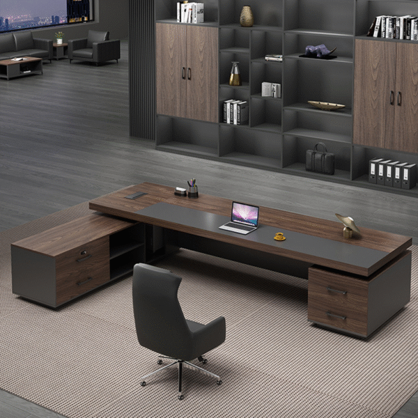 CEOLUX Luxury Modern Executive Office Desk Wooden Boss Desk with Extendable and Convertible Design Features - 图片 7