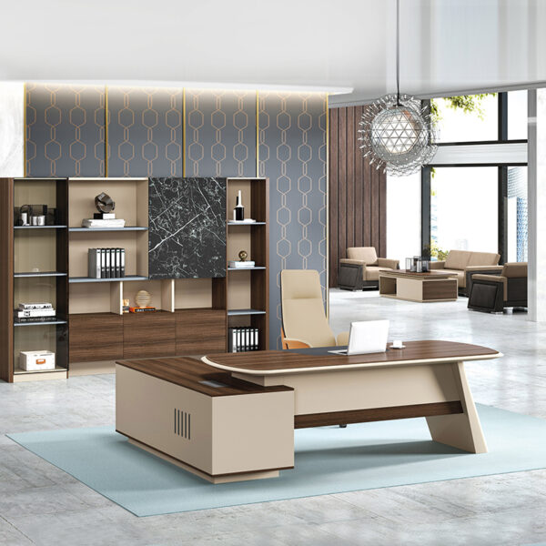 High End Luxury Office Furniture L Shape Design Strong Home Executive Boss Manager Office Desk - 图片 7