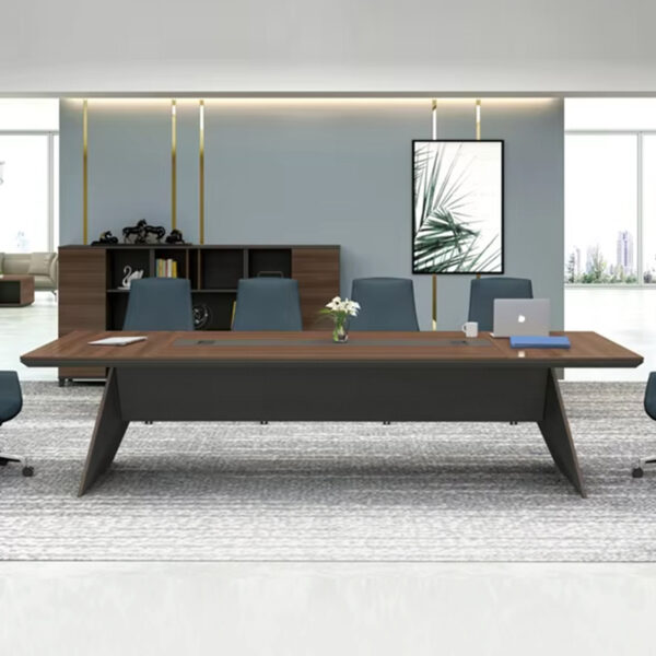 Custom Office Furniture 12 Persons Office Conference Table with Oblique Legs - 图片 7