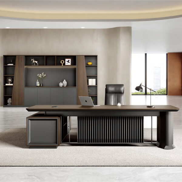High Quality New Executive Furniture Set Secretary Office Table Modern L Shaped Boss Computer Table Office Desk - 图片 7