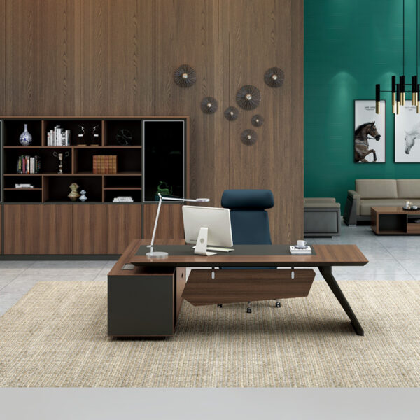 Pengpai Modern Wooden Standard L Shape Office Table Desk for Home Office Furniture Sets - 图片 7