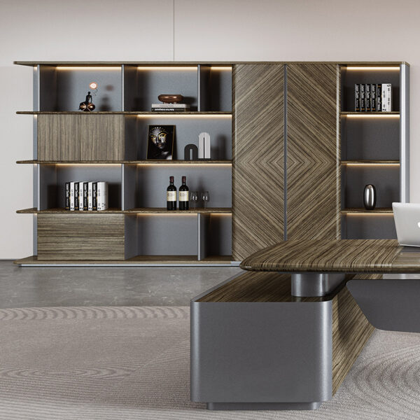 Pengpai Modern  L Shape Director Ceo Boss Wooden Workstation Desk Office Furniture Table - 图片 7
