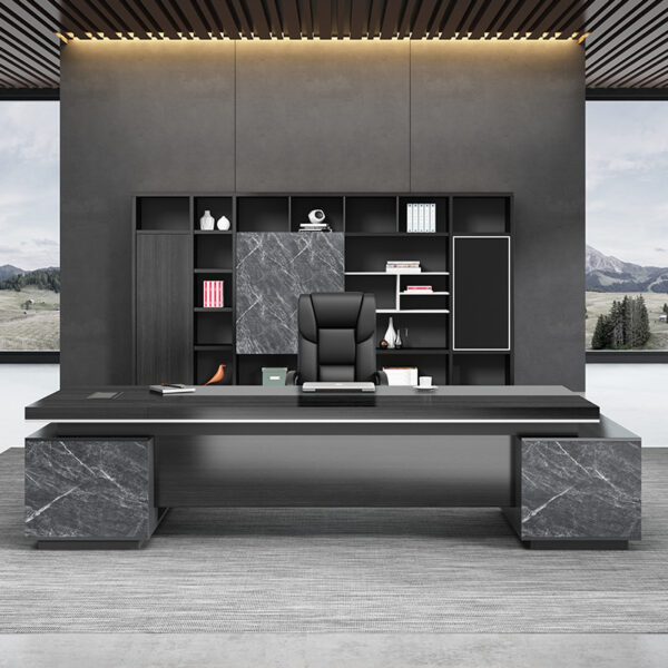 Commercial Furniture Ceo Director Manager Office Desks Boss Black Executive Office Table Desk - 图片 7