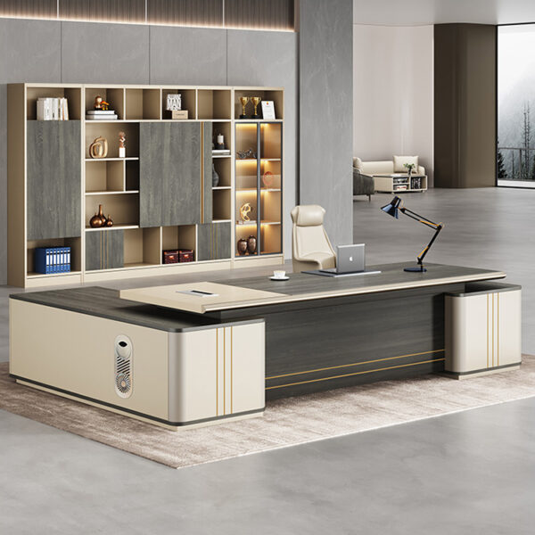 Minimally Designed Luxury CEO Desk for Home Office Mdf Melamine Wooden Veneer Manager Executive Desk - 图片 7
